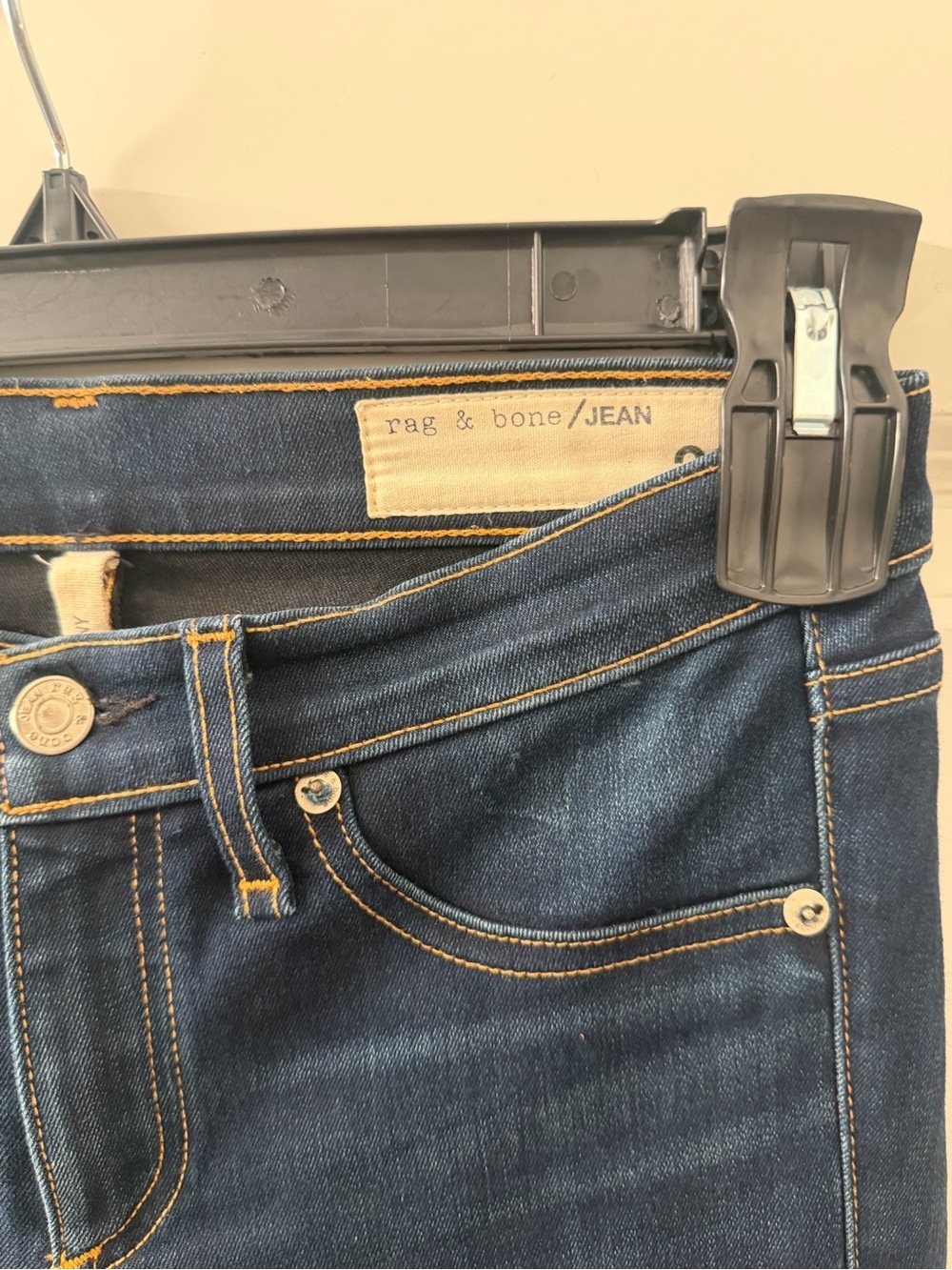 rag & bone Women's Skinny Jeans in Dark Indigo - Picture 3 of 6
